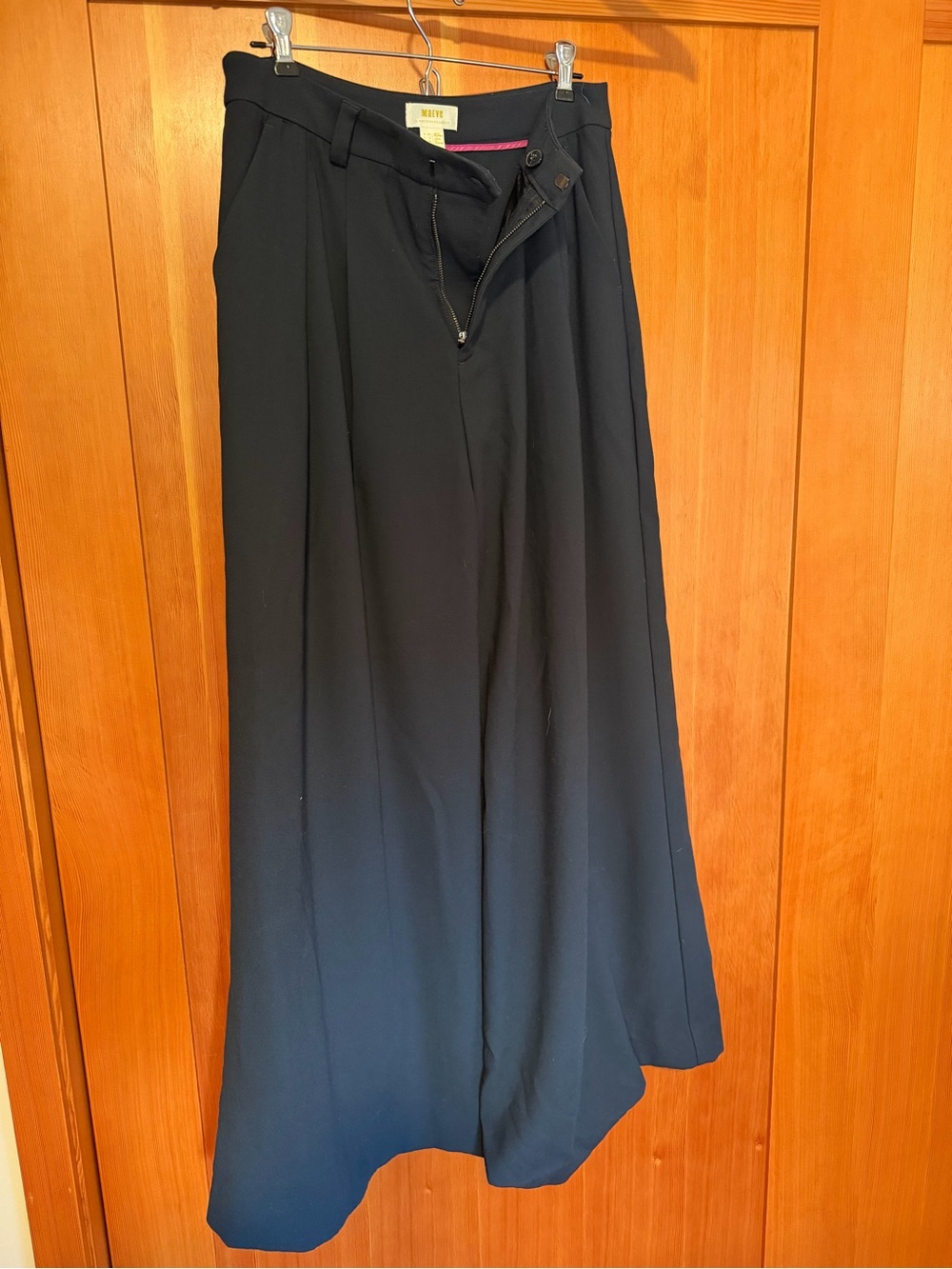 Anthropologie Navy Wide Leg Dress Pants